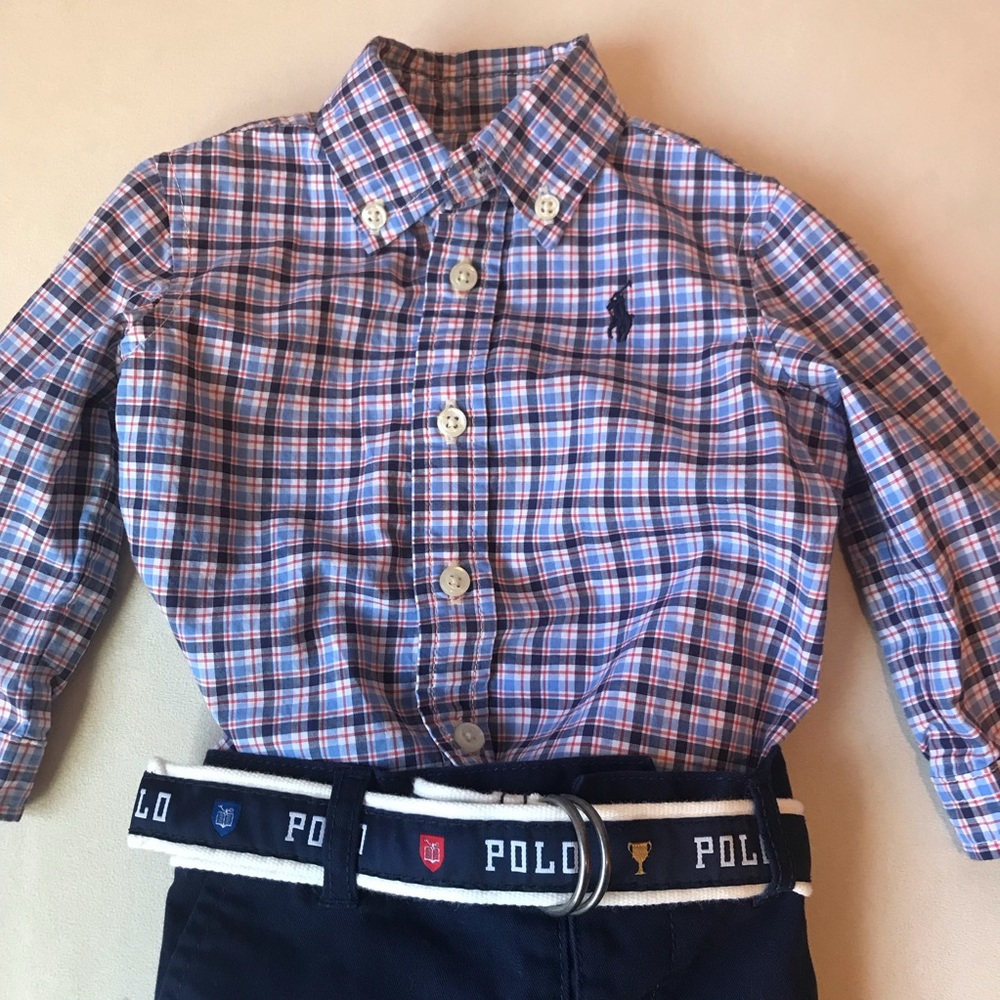 Ralph Lauren shirt, pants and belt 6 months
